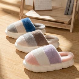 Slippers Women Indoor Thick Platform Slides Men House Flat Couples Plush Warm Winter Fuzzy Cosy Home