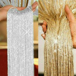 Curtain String Door Window Beads Room Divider Crystal Tassel Fringe Beaded Panel Home Decor 100cm 200cm