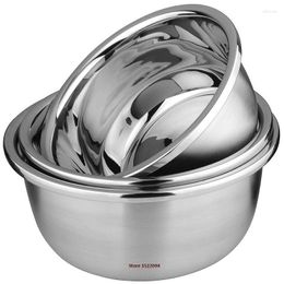 Bowls Flat Base Stainless Steel Bowl Mixing Salad Mirror Finish Prep Series Storage Kitchen Tools