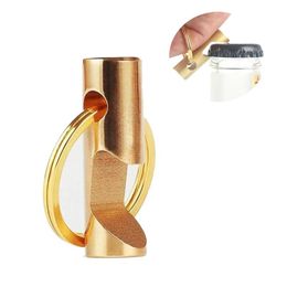 Openers Portable Brass Bottle Keychain Household Kitchen Corkscrew Mtifunctional Outdoor Pocket Tools Keyring Pendant Drop Delivery Dhh0I