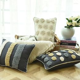 Pillow Home Decor Handmade Embroidery Circle Cover Luxury India Decorative Lumber PillowCase Sham 30x50cm