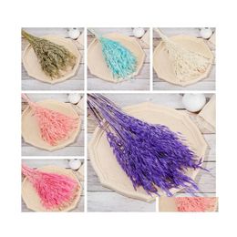Decorative Flowers Wreaths Colorf Wedding Decor Home Decoration Natural Material Wheat Ear Grass Plant Stems Dried Bouquets Real F Dhhbn