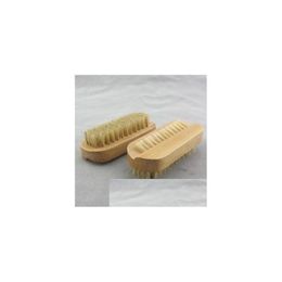 Nail Brushes Natural Boar Bristle Brush Wooden Or Foot Clean Body Mas Scrubber Drop Delivery Health Beauty Art Salon Dhg8F