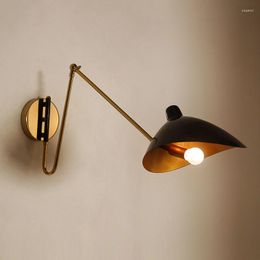 Wall Lamps Nordic Industrial Wind Minimalism Restaurant Folding Long Arm Rocker Creative Living Room Bedroom Lamp