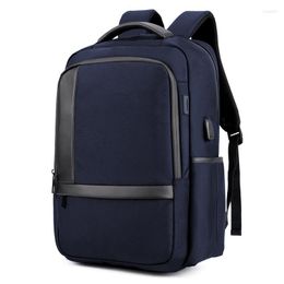 Backpack Waterproof Solid Large USB Charging Men Laptop Bags Travel Back Pack Teenager Bookbag Mochila Bagpack