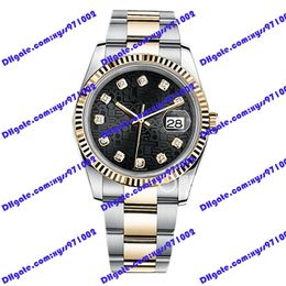Highquality men's watch 2813 automatic mechanical women's watch 116233 36mm black printing dial gold stainless steel strap sapphire glass 116234 diamond watches
