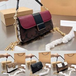 Evening Bags Shoulder Coabag Grace Vintage Messenger Women Designer c Pattern Crossbody Chain Brown Leather Handbag Purse 221017