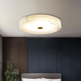Ceiling Lights Copper Marble Lamp Household Circular Atmosphere Bedroom Study Balcony Hallway Entrance