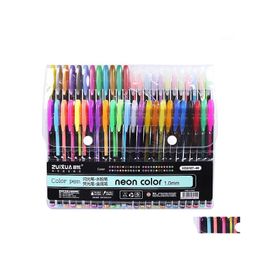 Gel Pens Neon Colour Creative Metal Coloured Pen 12/16/24/36/48 Colours Neutral Super Smooth Colouring Books Journals Graffiti