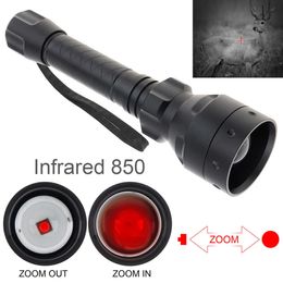 Flashlights Torches T50 Long Range Infrared Zoomable 10W IR 850 940nm LED Range Radiation Tactical Flashlight with Night Vision for Hunting Torch 0109