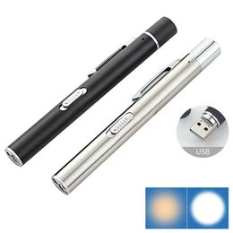 Flashlights Torches Portable LED Flashlight Work Light Medical First Aid Pen Light Torch Lamp With Pupil Gauge Measurements Doctor Nurse Diagnosis 0109