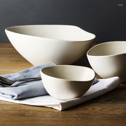 Bowls Brief Europe Style Creative Matte Galze Ceramic Solid Porcelain Tableware Microwavable Rice Noodle Soup Salad Bowl