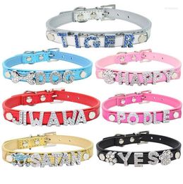 Dog Collars Personalised Collar Free Name DIY Pet Cat Bling Letters Necklace Small Dogs Cats Accessories Supplies