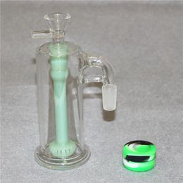 6 Styles Hookahs 5.5 Inch Glass Ash Catchers with 14mm Quartz Banger 5ml Silicone Container Reclaimer Thick Pyrex Ashcatcher for Water Bongs Bubbler