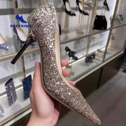 Dress Shoes 2023 Trend Pointed Toe Wedding Bride High Heels Female Party Mules Elegant Women Pumps Designer Sexy