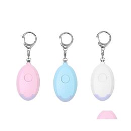 Other Home Garden Self Defence Personal Alarm 130Db Egg Shape Girl Women Security Alert Scream Loud Keychain Drop Delivery Dhdbz