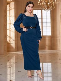 Plus Size Dresses TOLEEN Women Maxi Long 2023 Autumn Winter Luxury Chic Elegant Arabic Turkey African Evening Party Clothing
