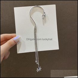 Dangle Chandelier Andywen 925 Sterling Sier Slim Long Spike Piercing Drop Earring Pendiente Rock Punk Fashion Crystal European Wed Otgeu