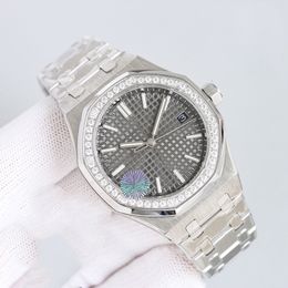 Audemar Pigeut Automatic Watchs AP Watches Watch 37mm Diamond Mechanical Watch Men Stainless Steel Diamonds Bezel Men Wristwatches Montre De Luxe Multiple Colour U