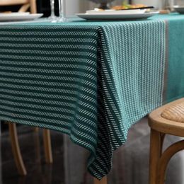 Table Cloth Imitation Cotton And Linen Dustproof Yarn-dyed Houndstooth Jacquard Tablecloth 140 140cm