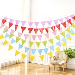 Party Decoration Color Dots Banners For Birthday Bunting Pennant Baby Shower Wedding Festival Christmas Year Flags Decorations Garlands