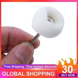 1/5/10Pcs Felt Grinding Sanding Head Abrasive Buffing Wheel 3mm Shank Cotton Thread Polishing mini Brush for Dremel Dril Jade