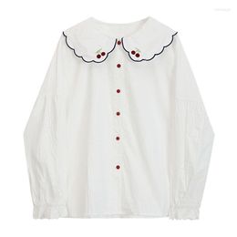 Women's Blouses Women Autumn Jk White School Kawaii Shirts Long Sleeve Harajuku Loose Preppy Style Spring Japan Korean Coat