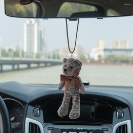 Interior Decorations Car Pendant Fabric Art Cute Bear Charms Hanging Hoiday Gifts Cars Decoration Ornaments Automobiles Rear View Mirror