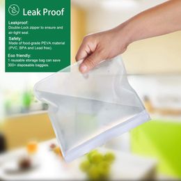 Leakproof Reusable Silicone Food Packaging Storage Containers Stand Up Zip Shut Cup Fresh Foods Storages Fresh Wrap