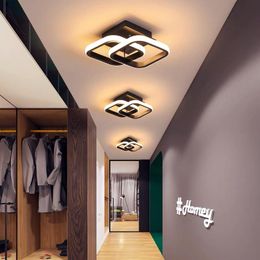 Ceiling Lights Modern LED Lamp Corridor Light Balcony Aisle Luminaires Black White Small For Living Room Bedroom