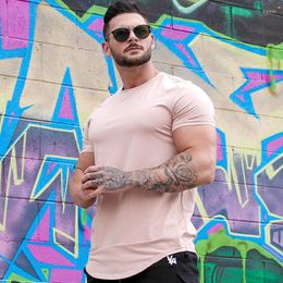 Men's T Shirts Men Cotton Spandex Vintage Reflective Sport Slim Fit Short Sleeve Crop Top Shirt For