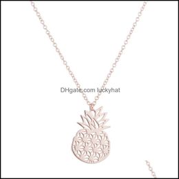 Pendant Necklaces Gold Plated Pineapple Necklace Stainless Steel Girls Drop Delivery Jewelry Pendants Ottpi