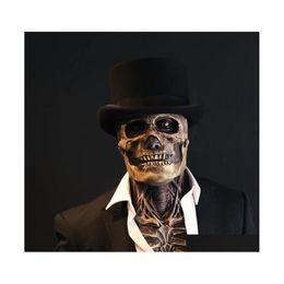 Party Masks Halloween Latex Skl Mask Decoration Horror Cosplay Decor Helmet Model Of Medicine Skeleton Gothic 220704 Drop Delivery H Dhc7X