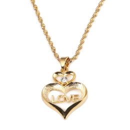 Chains Heart Pendant Love Letter Necklaces For Women Girls Unisex Jewellery Valentine Mother Day Gifts