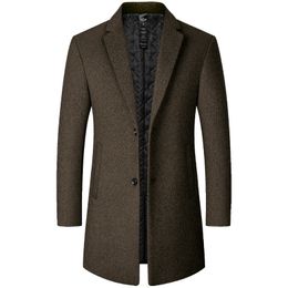 Men's Wool Blends Men Long Winter Jackets Cashmere Trench Coats Autumn Male Business Casual Size 4XL 230107