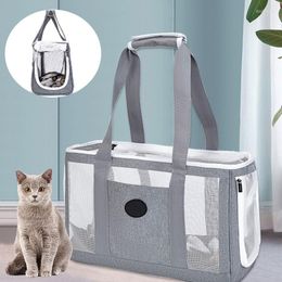 Cat Carriers Portable Carrier Bag Breathable Small Dog Single Shoulder Backpack Outgoing Travel Pet Handbag With Zippers Supplies