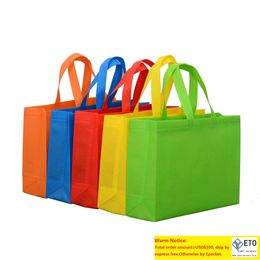 Nonwoven Shopping Packing Solid Colors Blank Foldable Cloths Shoes Packaging Bag Ecofriendly and Light