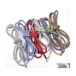 Other Arts And Crafts 2021 Fl Rhinestone Diy Dstring Trousers Rope Cap Ropes Rainbow Shoelace Bling Belt Bowknot Lazy Elastic Shoela Dhsvt