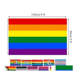 Banner Flags 12 Designs 3X5Fts 90X150Cm Philadelphia Phily Straight Ally Progress Lgbt Rainbow Gay Pride Flag Dhs Drop Delivery Home Dh9Qw