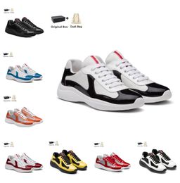 2023 Men Americas Cup Runner Sport Shoes high-top Light Rubber Sole Trainer Fabric Patent Leather Sneakers Man Walking EU38-46 Original