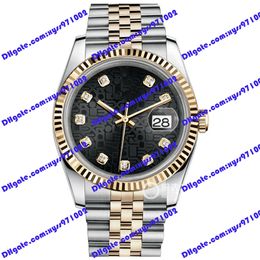 Highquality men's watch 2813 automatic machinery women's watch 116233 36mm Black print dial gold stainless steel strap wristwatch 116238 116234 diamond watches