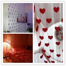 Curtain Purdah Shades Cute Heart Line Tassel String Door Window Room Divider Drapes Valance Romantic Blinds