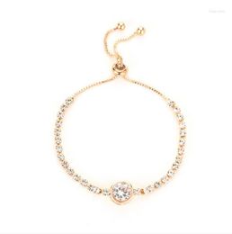 Link Bracelets Fashion Rose Gold Love Zircon Bracelet Small Fresh Simple Diamond Ladies