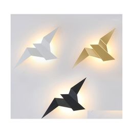 Wall Lamp Modern Led Nordic Iron Bird 2W Living Room Bedside Sconces Luminaire Bedroom Aisle Home Decor Stair Light Fixture1 Drop De Dhcpq