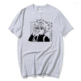 Men's T Shirts Kawaii X Shirt Men Funny Tops Hisoka MOROW Graphic Tees Harajuku Unisex Anime Killua Zoldyck T-shirt Male Tshirt