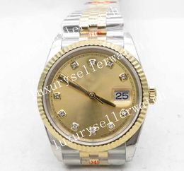 Super Men's BPF Asia 2813 Factory Two Tone 18K Yellow Gold Datejust Stainless 904 Bracelet Automatic Movement 36MM Woman Dress Diamond Wristwatches