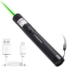 Flashlights Torches Green Laser Pointer- 10000m USB Charging Built-in Battery Lazer Torch High Powerful Single Starry Burning Match Hunting Optics 0109