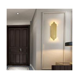 Wall Lamp Modern Gold Led Nordic Mirror Light Fixtures Glass Sconce For Living Room Bedroom Home Loft Industrial Decor E27 Drop Deli Dhgou