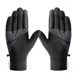 Cycling Gloves 1 Pair Of Outdoor Nylon Waterproof Warm Touch Screen Non-slip For Hiking