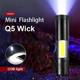 Flashlights Torches Super Mini Flashlight 1000 Lumen 4 Switch Mode Waterproof 14500 Battrey Q5 Tactical Flashlight For Dentist Camping Hunting Work 0109